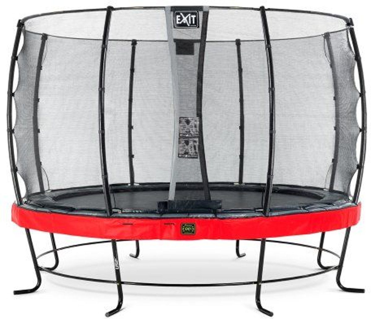 EXIT Elegant Premium trampoline ø366cm met veiligheidsnet Economy - rood