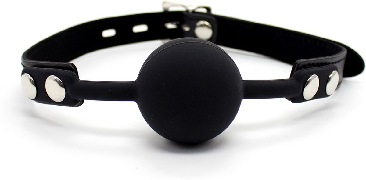 Foto van Banoch - Ball gag siliconen met verstelbare band - Zwart - Bal ∅ 4 cm