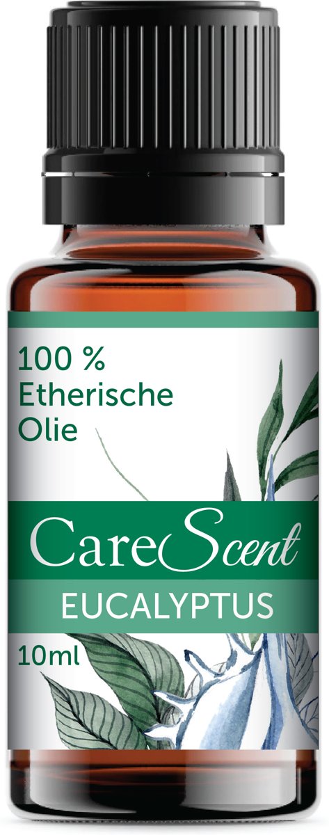 Foto van CareScent Eucalyptus Etherische Olie | Essentiële Olie voor Aromatherapie | Geurolie | Aroma Olie | Aroma Diffuser Olie | Eucalyptus Olie - 10ml