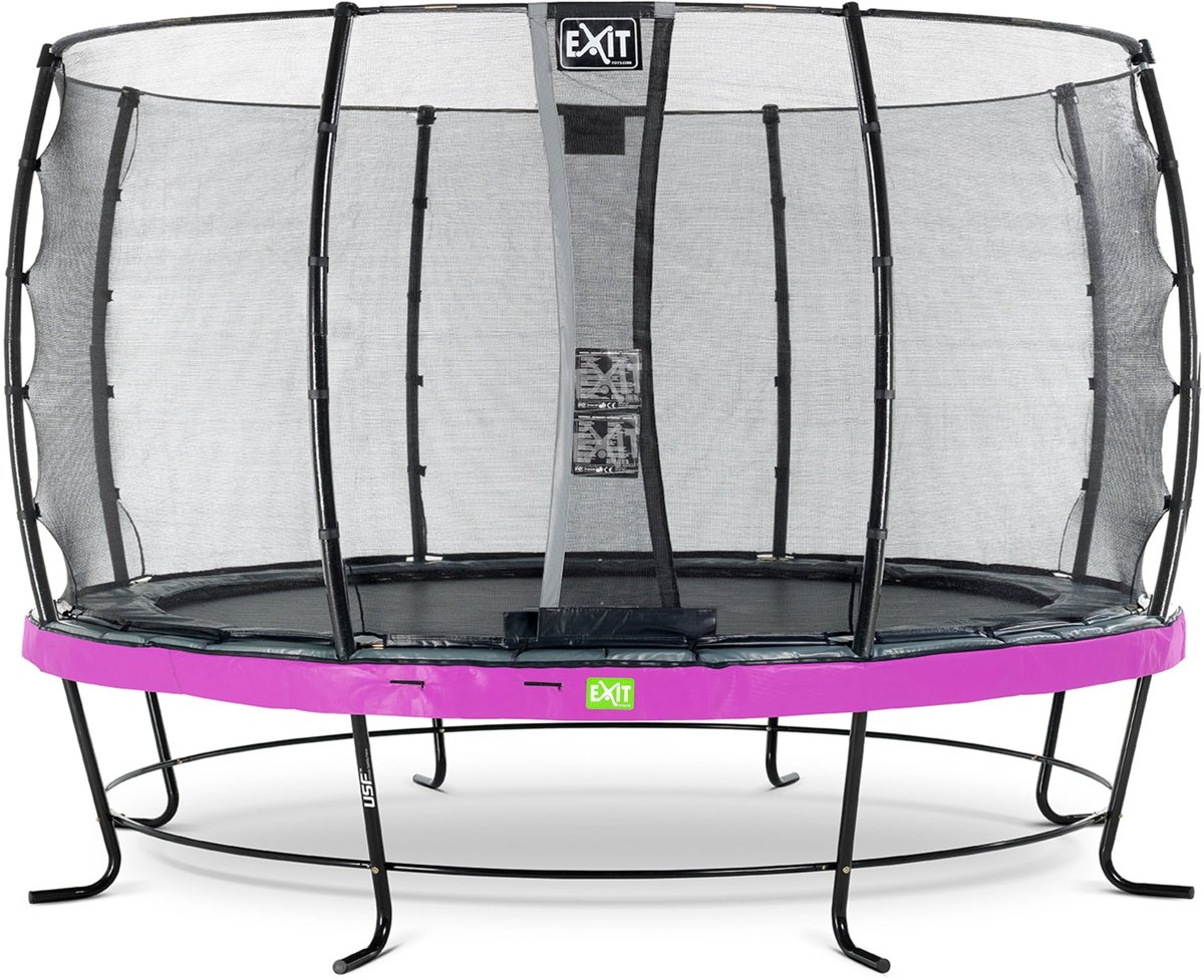 EXIT Elegant trampoline ø427cm met veiligheidsnet Economy - paars