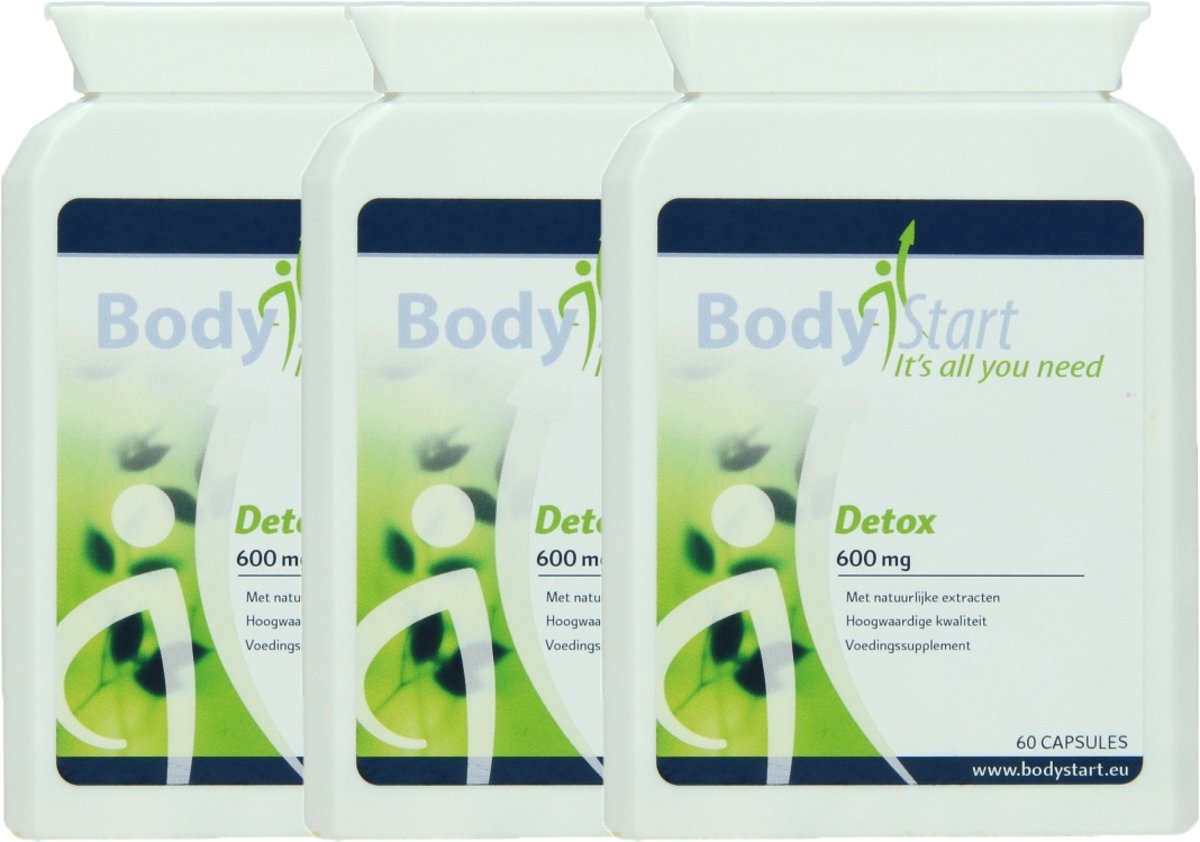 Foto van BodyStart Detox | VOORDEELVERPAKKING 180 Capsules | 600 mg | Zuiverend effect op lever, alvleesklier en gal | Krachtige dosering