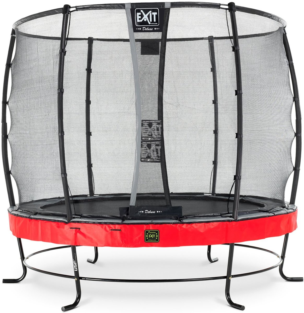 EXIT Elegant Premium trampoline ø253cm met veiligheidsnet Deluxe - rood