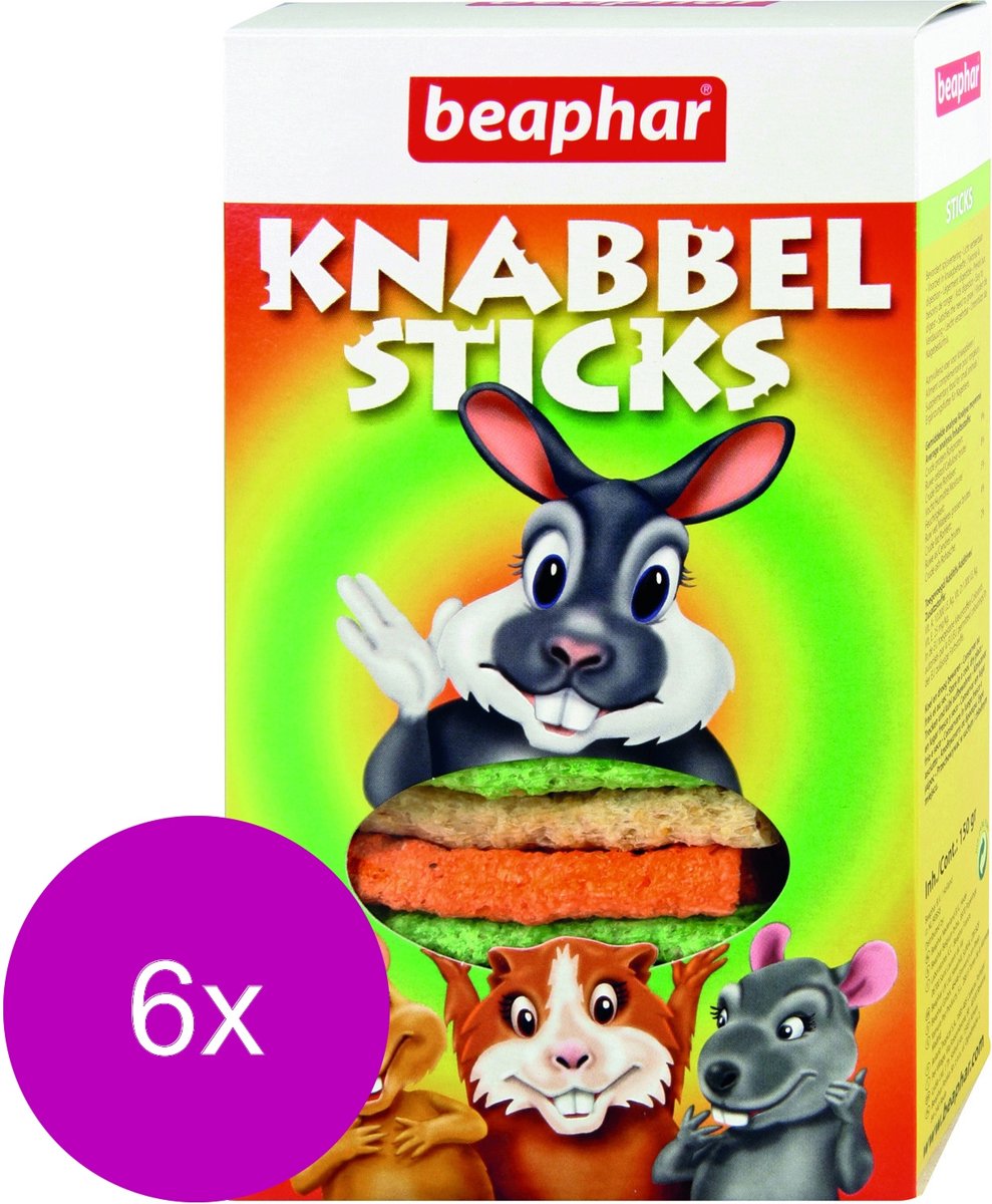 Beaphar Knabbelsticks - Knaagdiersnack - 6 x 150 g