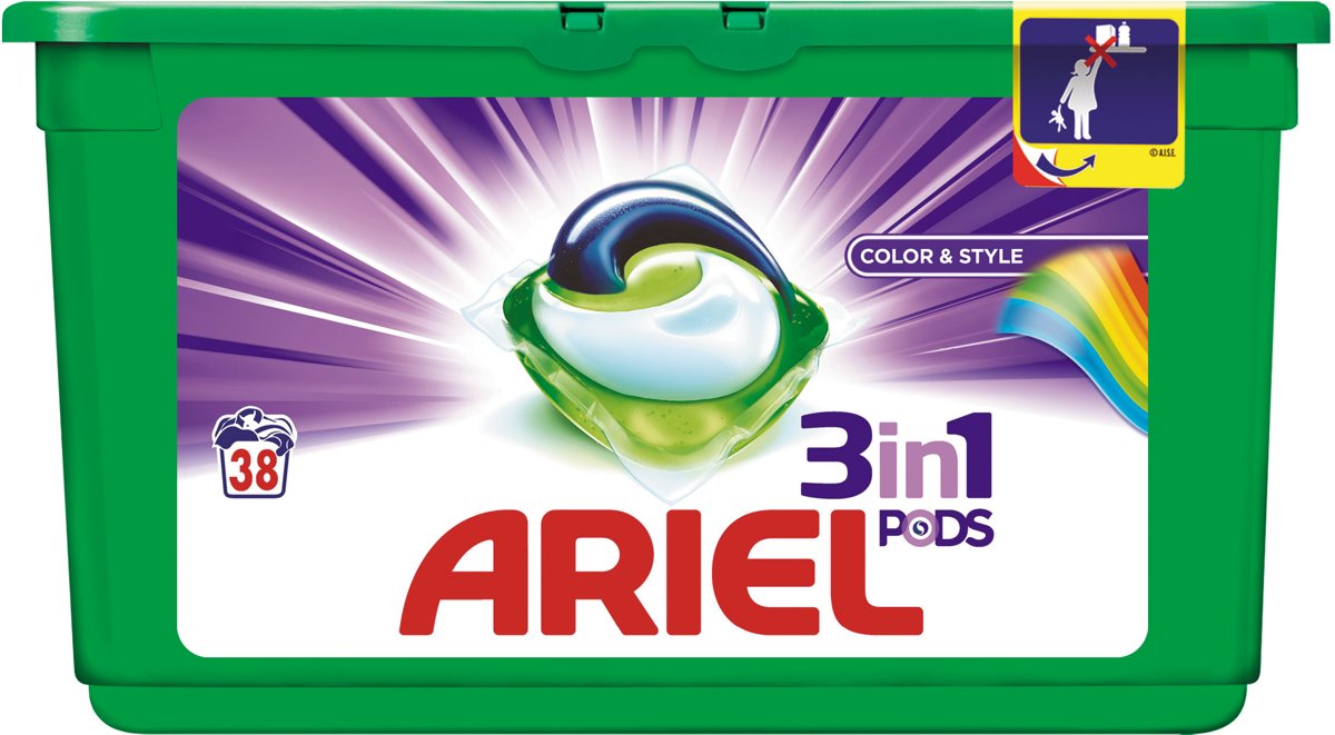 Foto van Ariel 3in1 PODS Colour&Style - 38 wasbeurten - Wasmiddel capsules