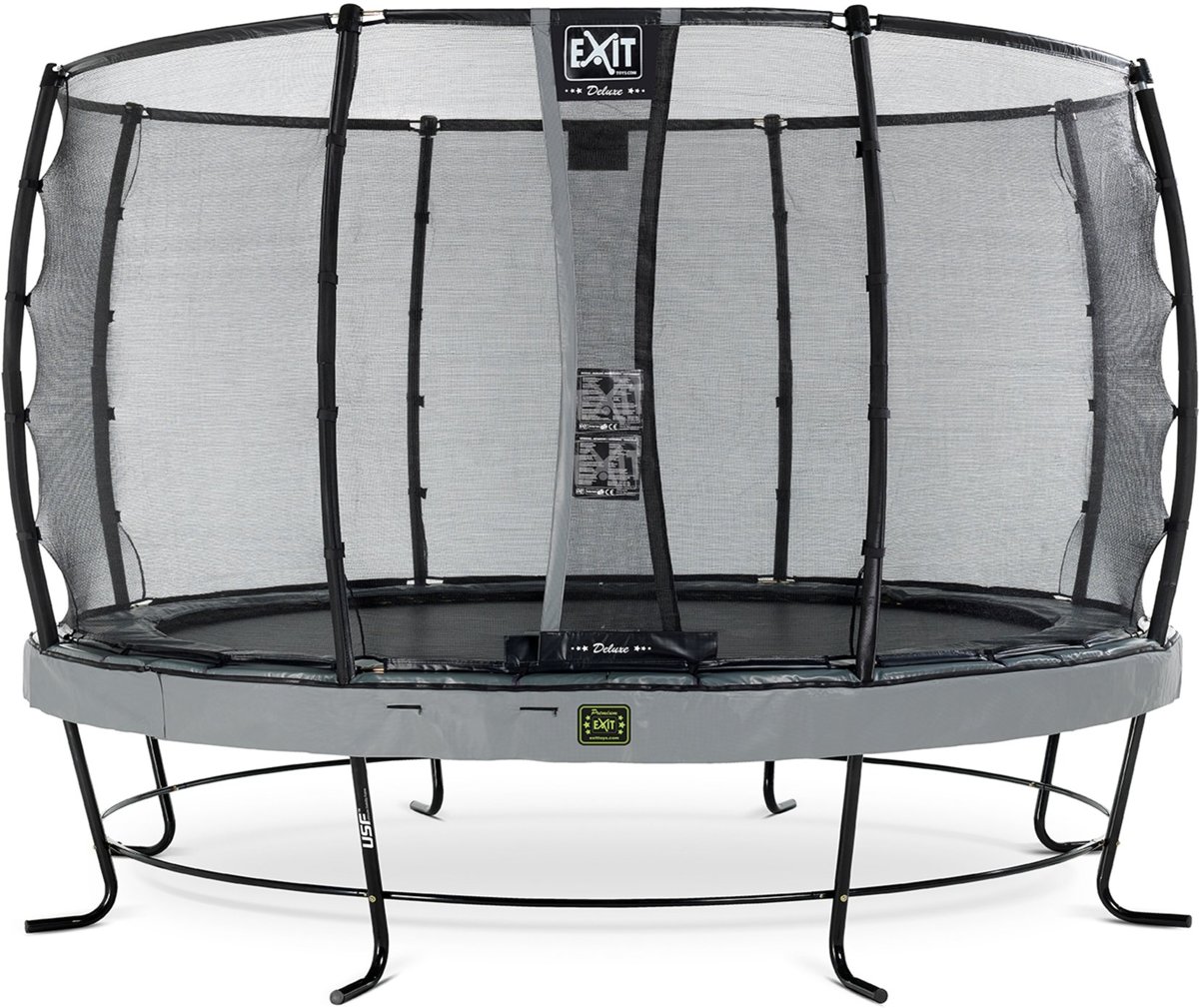 EXIT Elegant Premium trampoline ø366cm met veiligheidsnet Deluxe - grijs