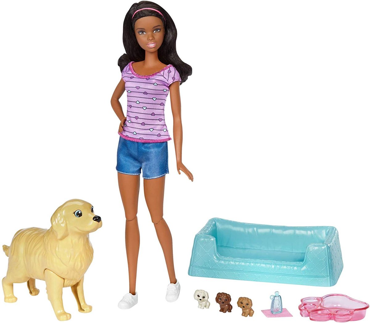 Barbie Newborn Pups Doll & Pets pop