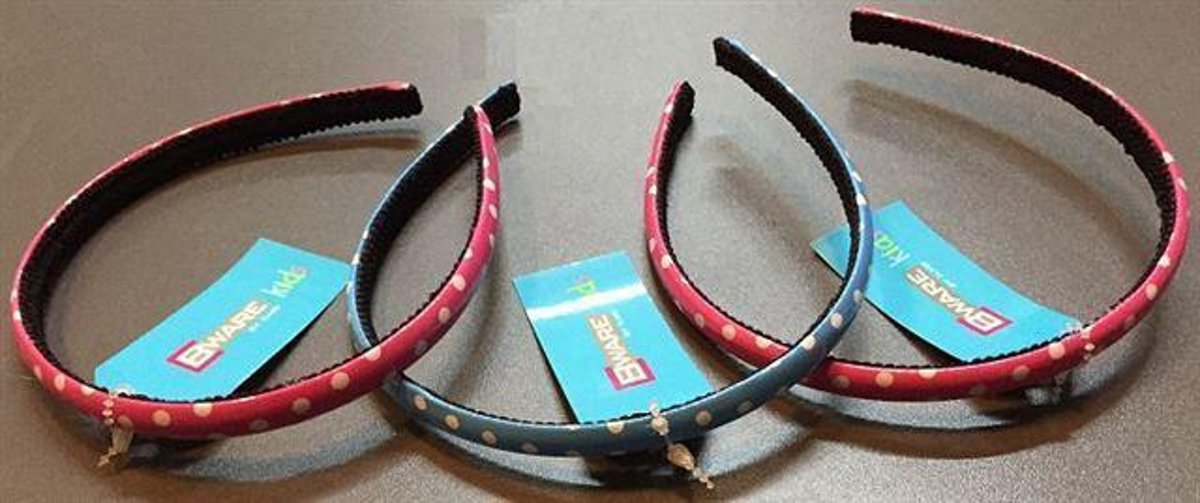 Foto van Bware! Haarbanden Gestipt Blauw & Roze (3 stuks)