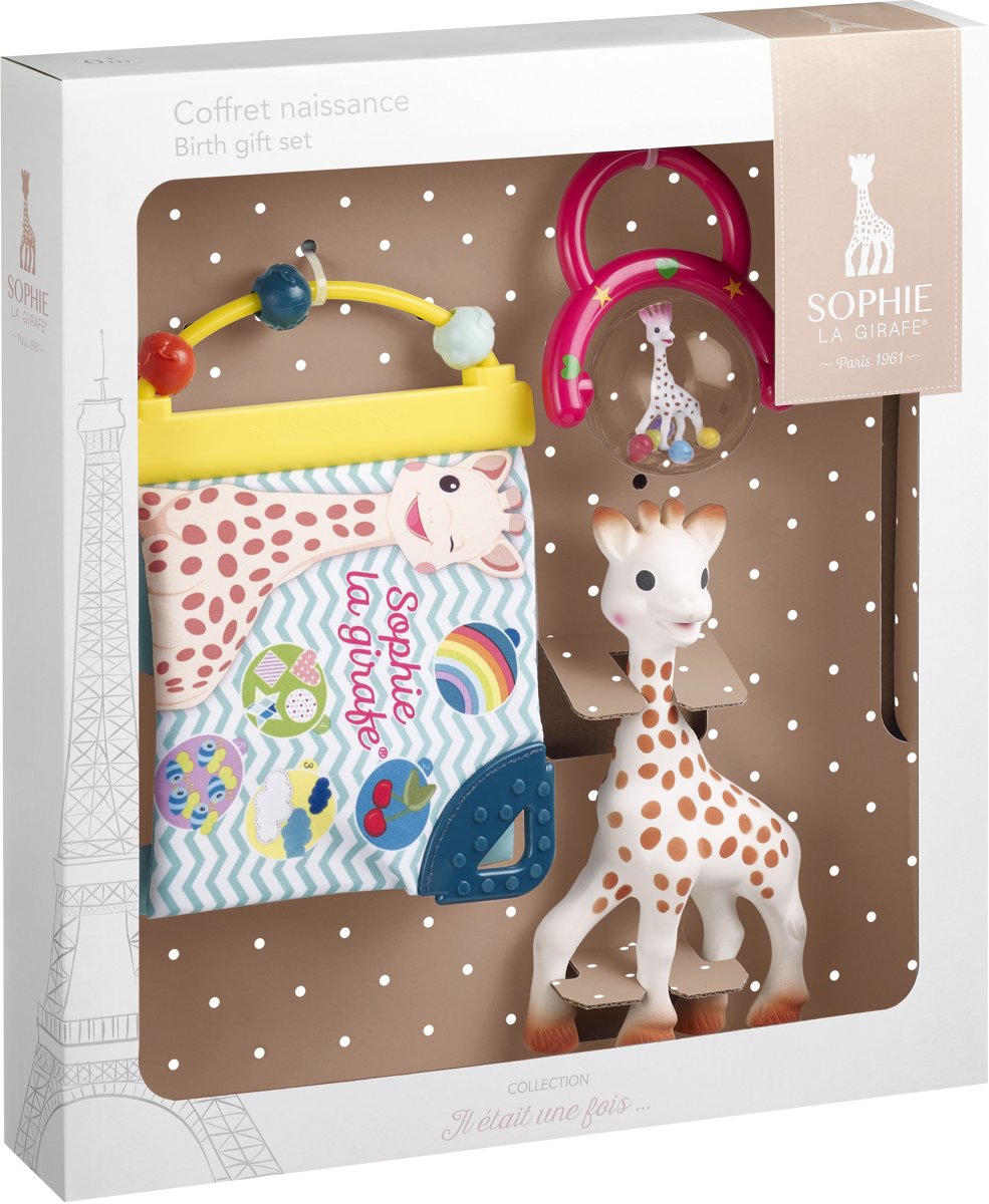 Sophie de giraf geboorteset in witte geschenkdoos