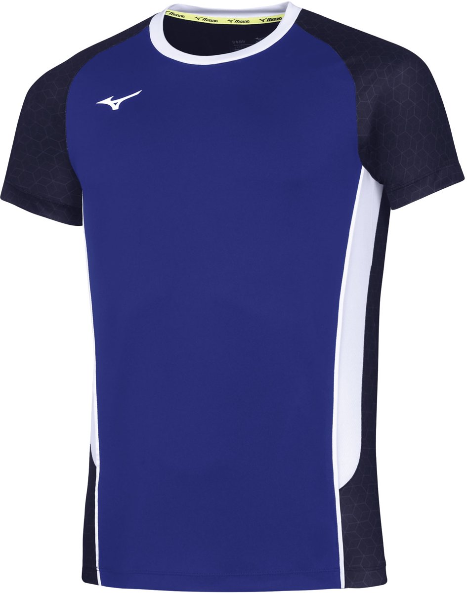 Mizuno Sportshirt - Maat L  - Mannen - blauw/donkerblauw/wit
