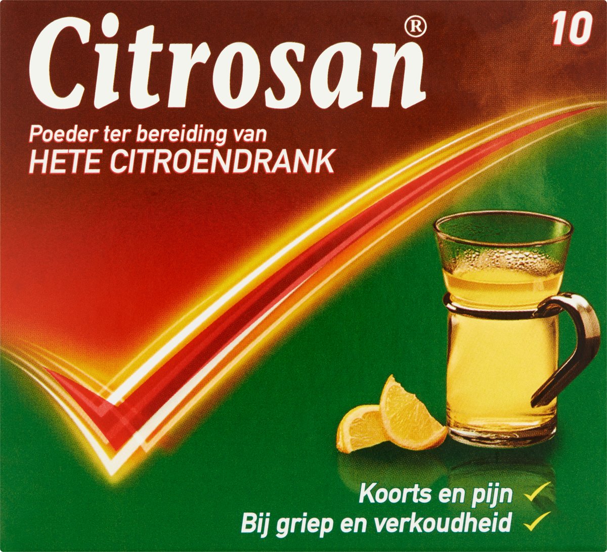 Foto van Citrosan Hete Citroendrank - Paracetamol & Vitamine C. Sachets met Poeder - 10 stuks