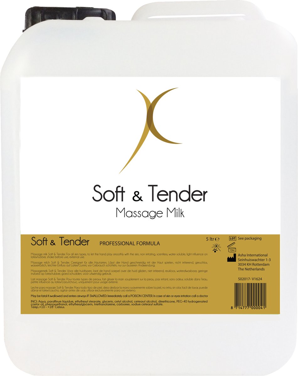 Foto van Asha International Stimulerende middelen Soft & Tender Massage Olie - 5 Liter
