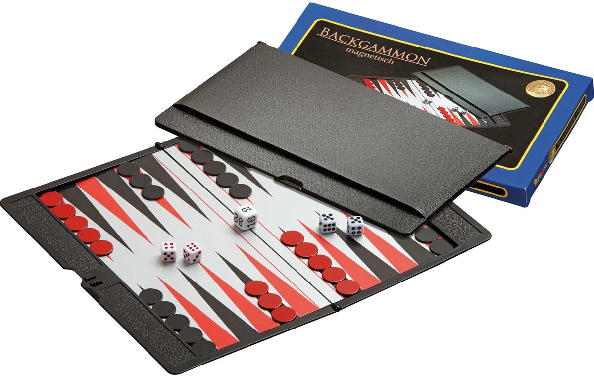 Philos backgammon - reis etui - magnetisch - 170 x 100 x 10mm