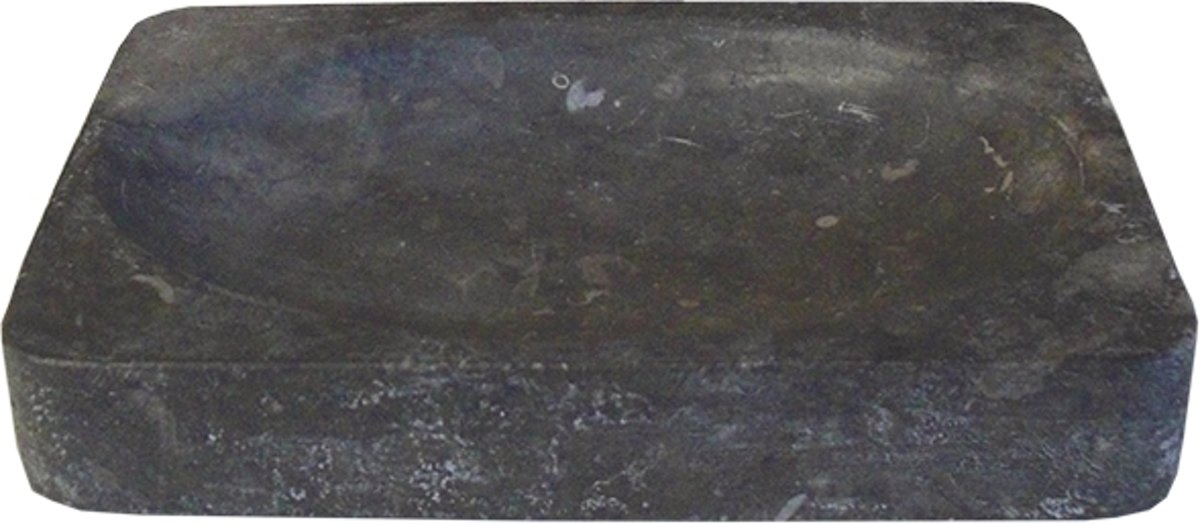 Foto van AKOUAREL Skriba – Zeepschaal – Kleur Anthracite – Ø 13 x h 3 cm – Marmer