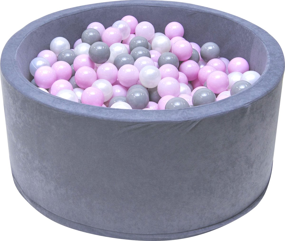 Ballenbak | Grijs incl.  200 witte, grijze en roze ballen