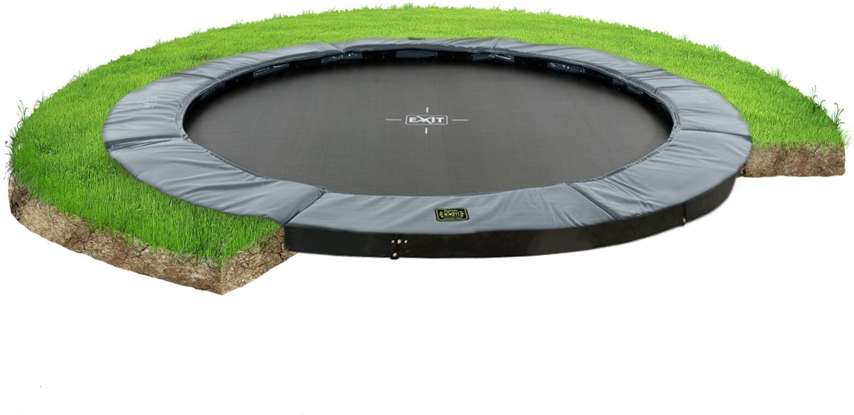 EXIT Supreme groundlevel trampoline ø305cm - grijs