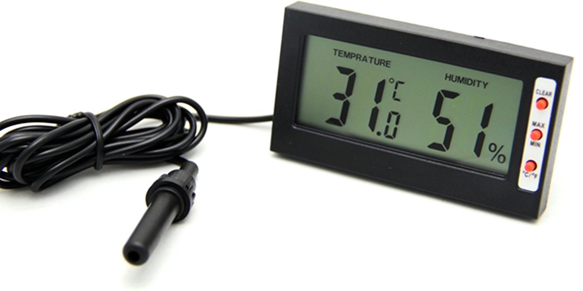 RepTech Digitaal thermo- hygrometer met geheugen