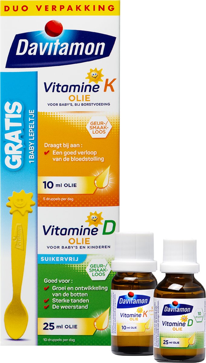 Foto van Davitamon Baby - 1ste vitamines - vitamine D en K - 35 ml