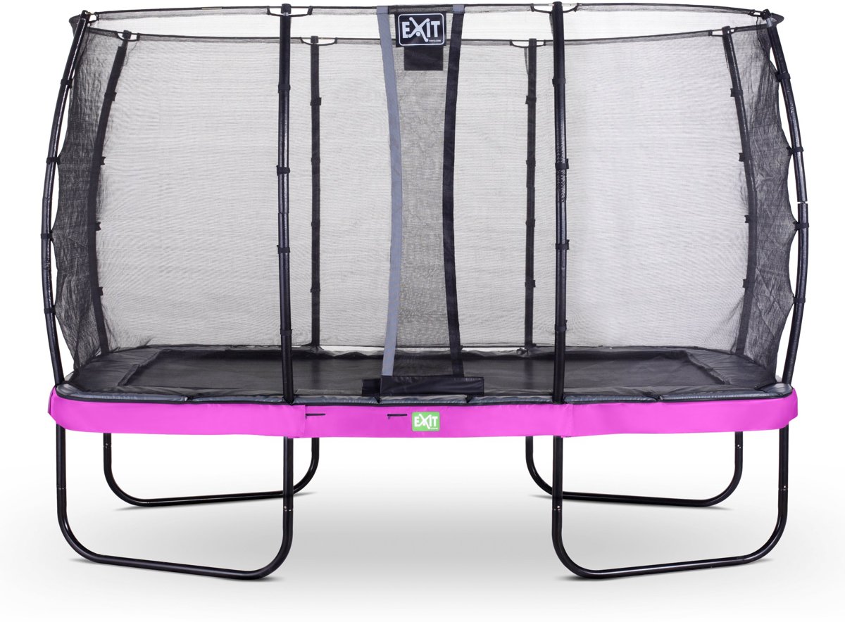 EXIT Elegant trampoline 244x427cm met veiligheidsnet Economy - paars