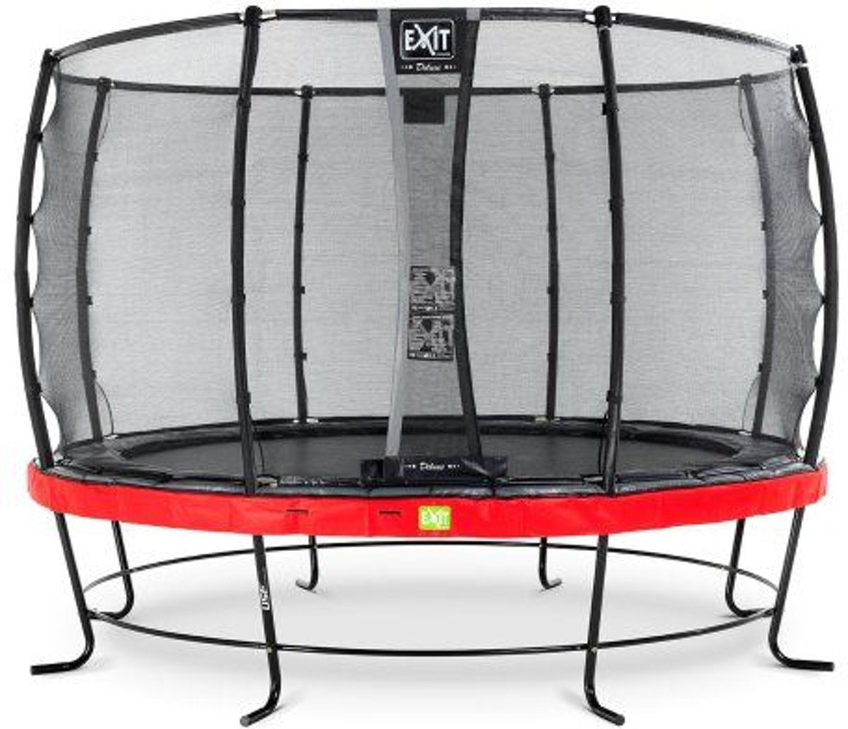 EXIT Elegant trampoline ø366cm met veiligheidsnet Deluxe - rood