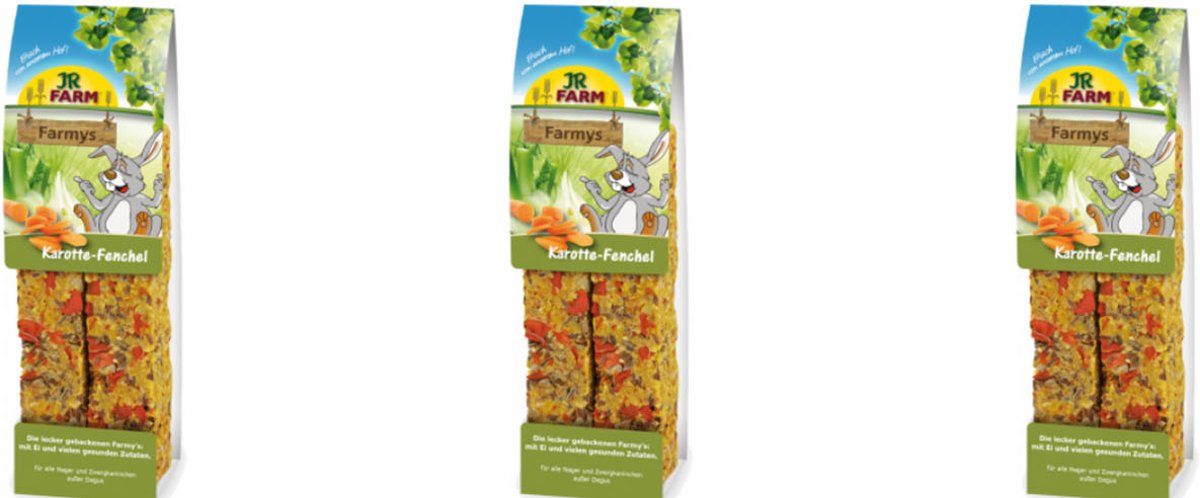JR Farm - Farmys Wortel/Venkel - 160g - Verpakt per 3 doosjes - Knaagdierensnack
