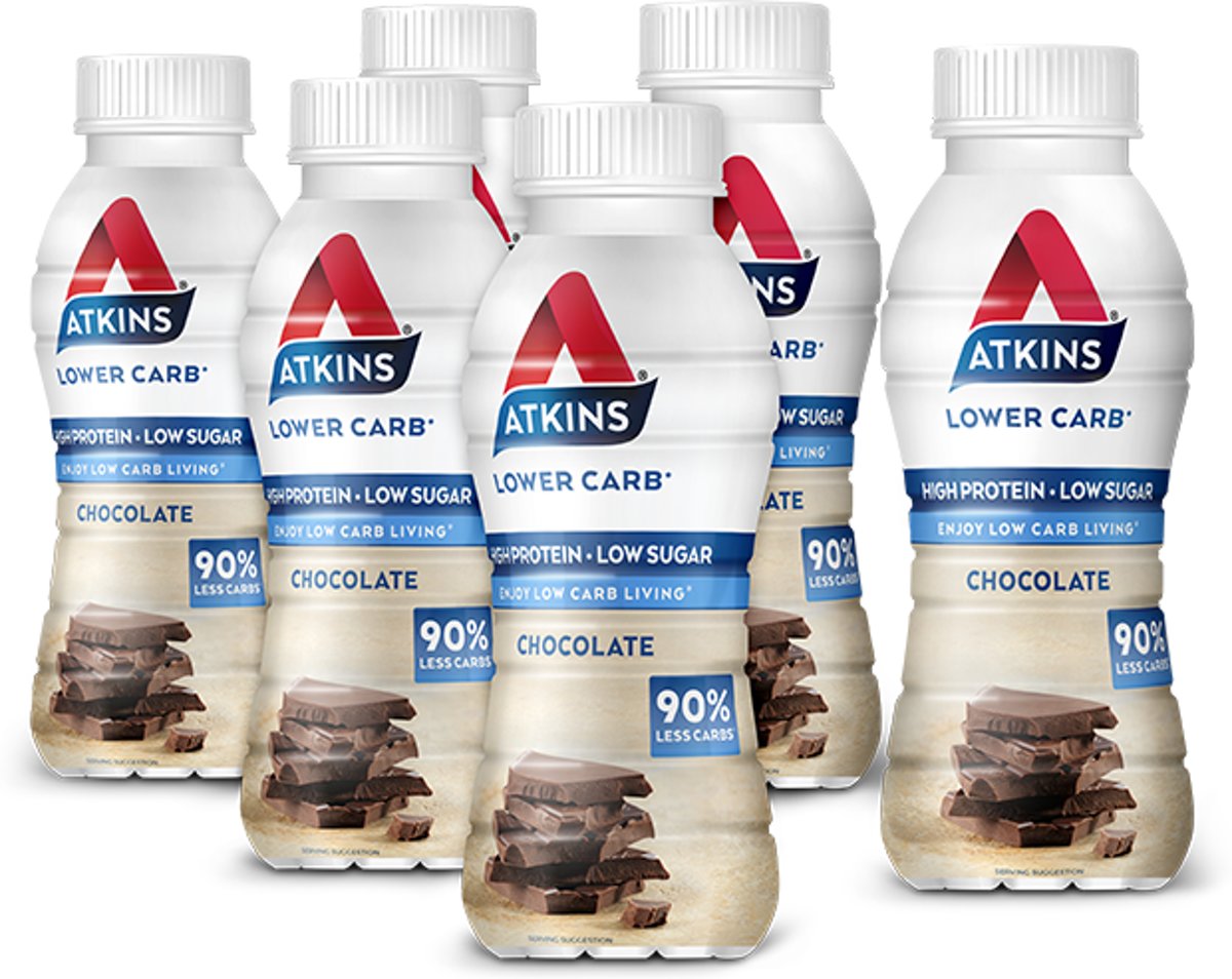 Foto van Atkins Advantage Ready To Drink Chocolade drink - 330ml - 5+1 gratis