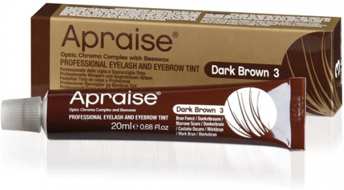 Foto van Apraise Eyelash And Eyebrow Tint Wenkbrauw- en wimperverf 20 ml - 3 - Dark Brown