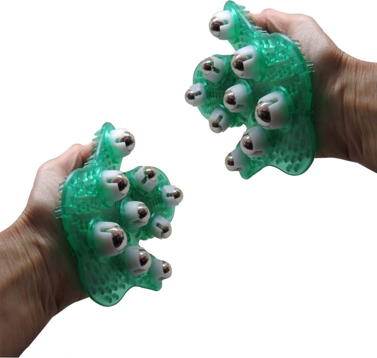 Foto van 2 stuks massage handschoen rollers cellulite - stimulatie bloedsomloop - massage spieren - cellulite massage