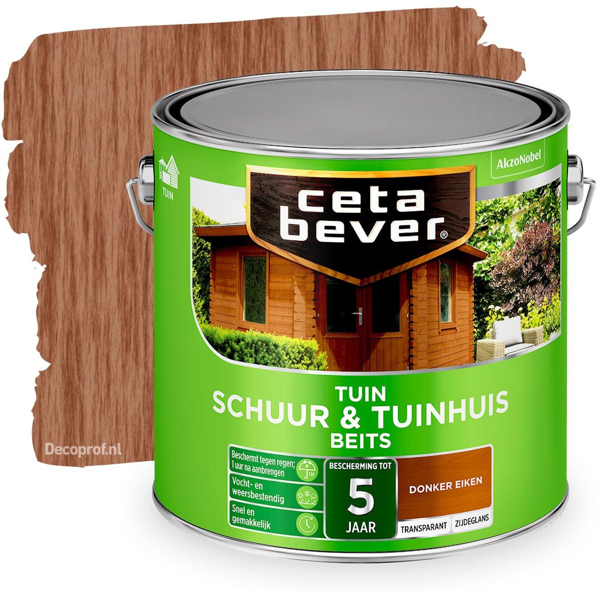 CetaBever Tuin Schuur & Tuinhuis Beits - Transparant - 009 Donker Eiken - 2,5 liter