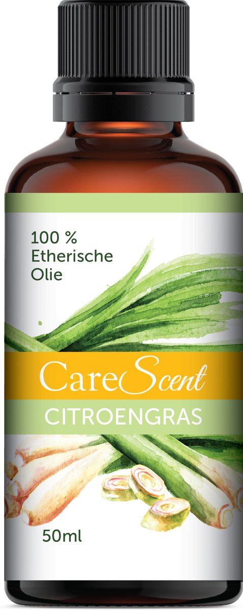 Foto van CareScent Citroengras Olie 50ml | Etherische Olie | Essentiële Olie | Geur Olie | Lemongrass Olie voor Aromatherapie | Aroma Diffuser Olie