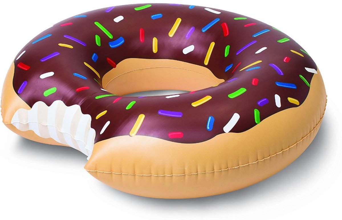 Opblaasbare Chocolade Donut Zwemband -XXL Opblaasband - Ø 1.20 - De originele versie!