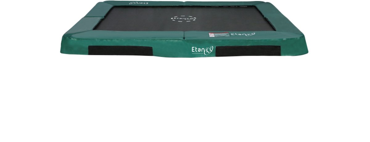 Etan Inground Hi-Flyer Trampoline 310 x 232 cm - Groen - Rechthoekig - Zeer veilig - Hoog springcomfort
