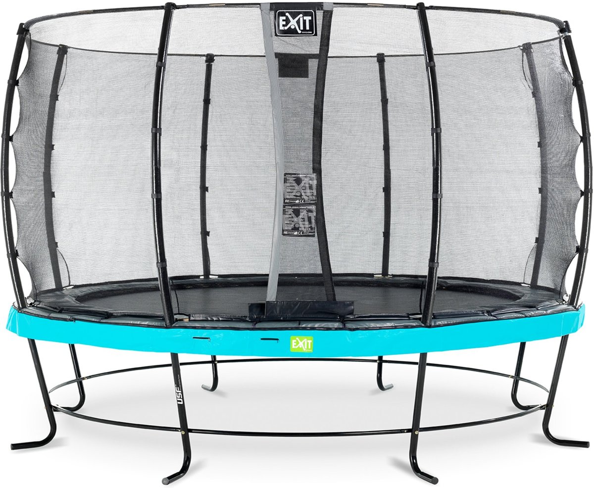 EXIT Elegant trampoline ø427cm met veiligheidsnet Economy - blauw
