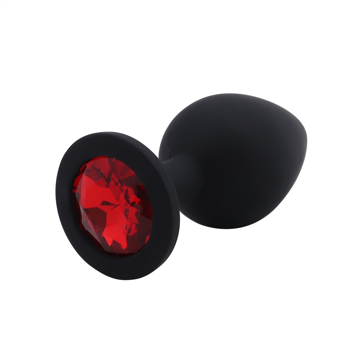 Foto van Banoch - Buttplug Penumbra Red Medium– Siliconen buttplug Zwart - kristal - Rood