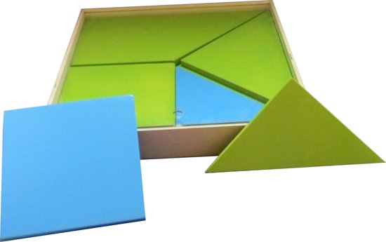 Afbeelding van het spel Tangram in houten kist - Educatief Spel