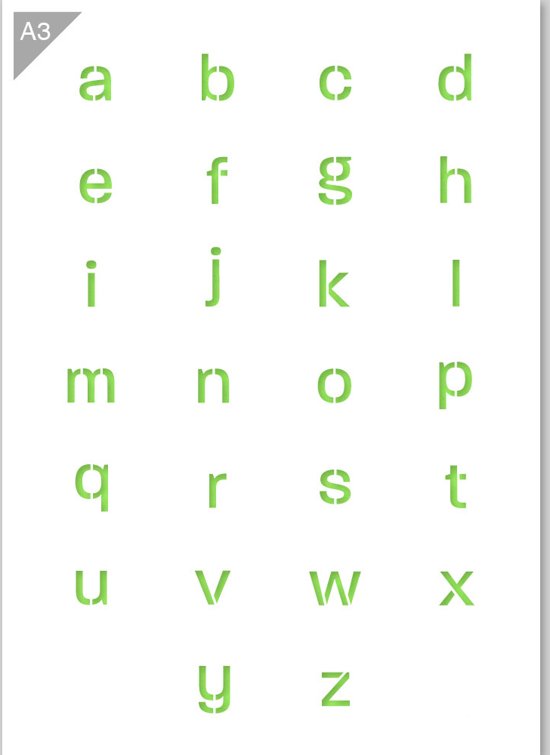 Welp bol.com | Alfabet Sjabloon Kleine Letters - Karton Stencil - A3 42 KH-13