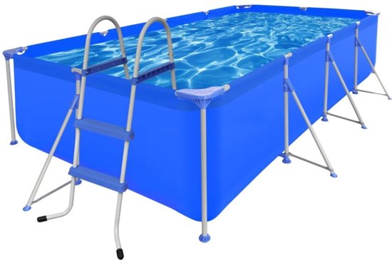 vidaXL Opbouw zwembad met ladder 394 x 207 x 80