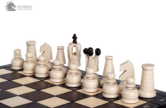 Sunrise Royal Maxi- Luxe schaakspel schaakbord (Hout)