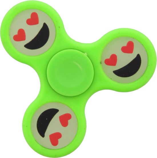 Afbeelding van het spel Groene Fidget spinner met Emoji.