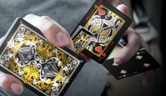Thumbnail van een extra afbeelding van het spel Diamonds luxe poker speelkaarten Zwart