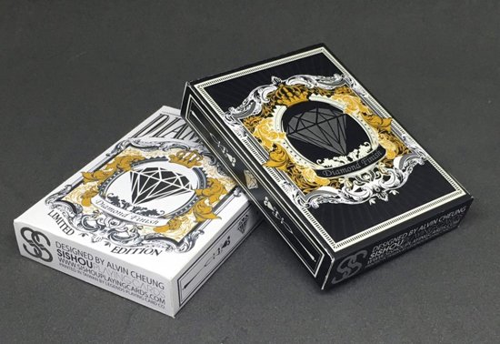 Thumbnail van een extra afbeelding van het spel Diamonds luxe poker speelkaarten Zwart