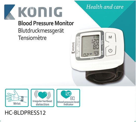 König HC-BLDPRESS12 Pols Automatisch bloeddrukmeter