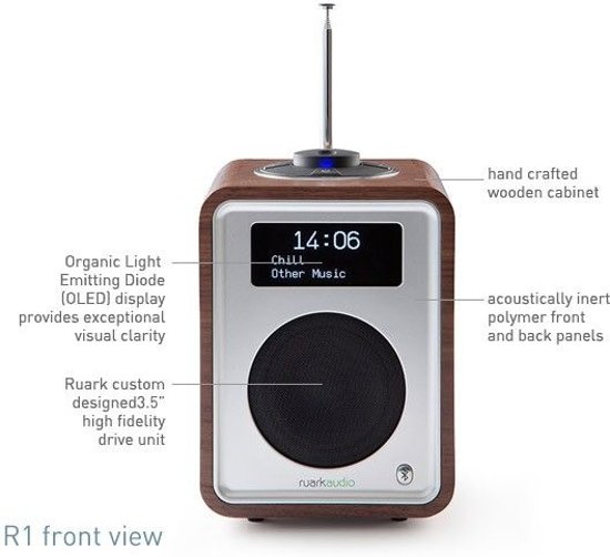 Ruark Audio R1 mk3 - tafelradio - DAB+ - Bluetooth - Walnoot