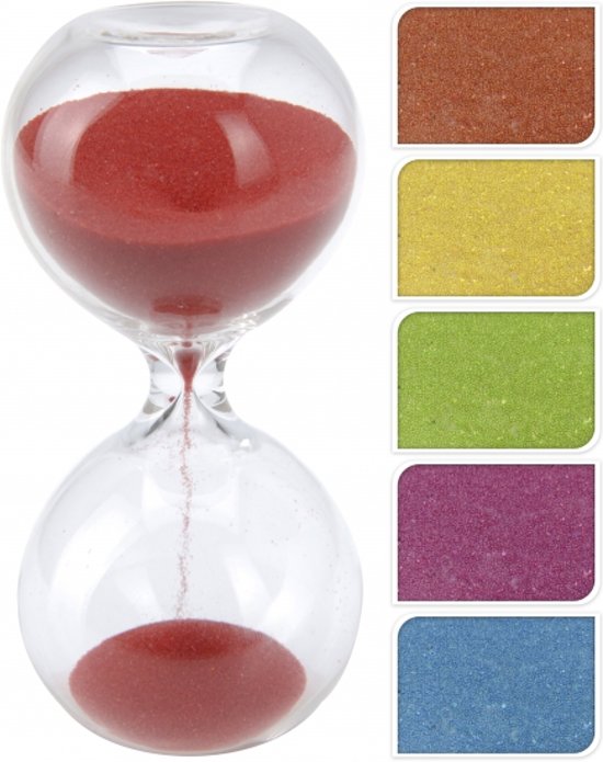 Afbeelding van het spel Glazen zandloper roze 30 minuten