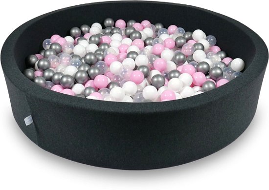 Ballenbak - 600 ballen - 130 x 30 cm - ballenbad - rond zwart