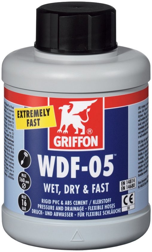 Griffon WDF-05 PVC lijm 500 ml, max. perspassing 0.2mm, max. tussenruimte 0.8mm