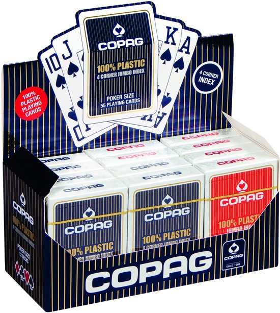 Afbeelding van het spel Copag Plastic speelkaarten - Jumbo Index 4 hoeken - Display