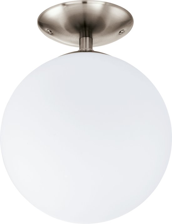Eglo Rondo Plafondlamp 1 Lichts O250mm Nikkel Mat Wit