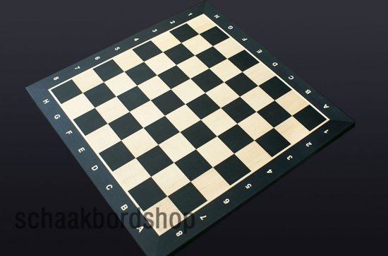 Afbeelding van het spel schaakbord ahorn/zwart, veldafmeting 50 met coördinaten