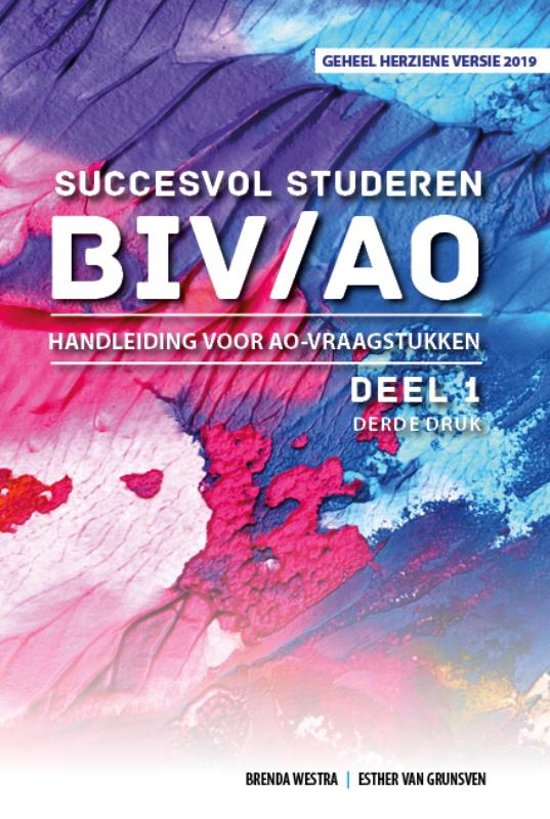 BIV/OA OAT | Succesvol Studeren voor BIV & AO Deel 1 H3 t/m H5