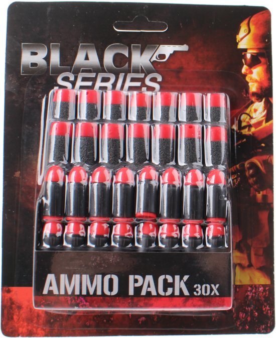 Afbeelding van het spel Black Series munitieset 30-delig zwart/rood